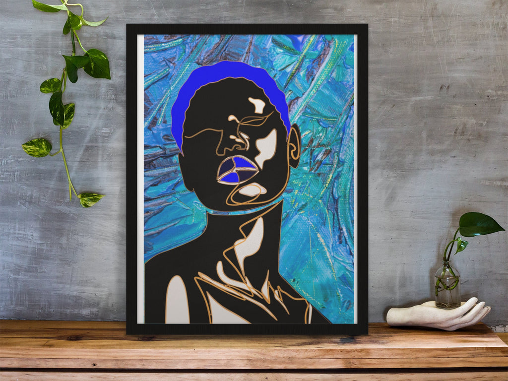 Melanin Beauty Series - “Olivia Blue”Digital Print