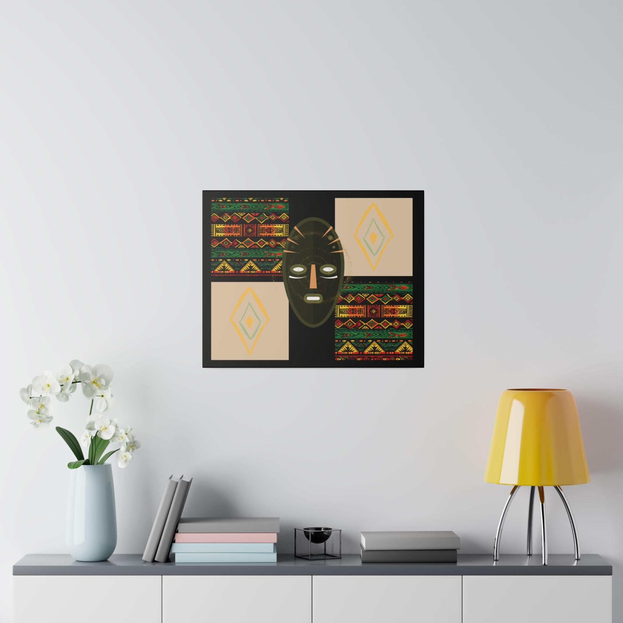 African Mask Matte Canvas Art
