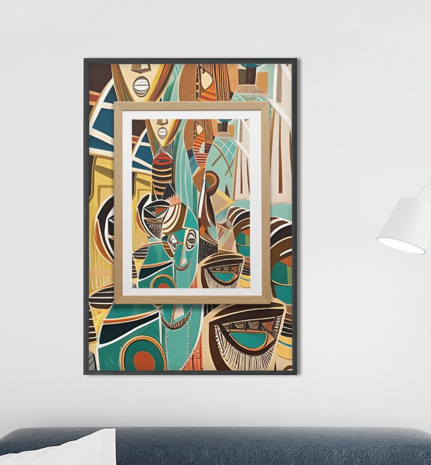 African Abstract Framed Canvas Print – Friendship