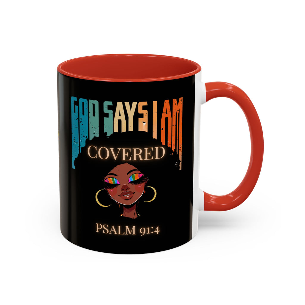 GOD SAYS I AM- Covered Coffee Mug (11, 15oz)