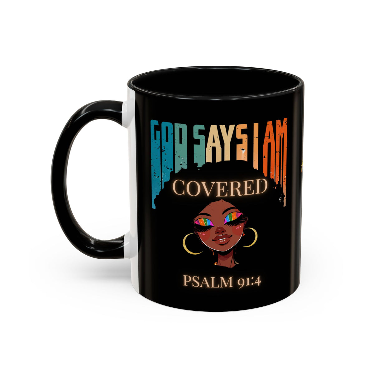 GOD SAYS I AM- Covered Coffee Mug (11, 15oz)