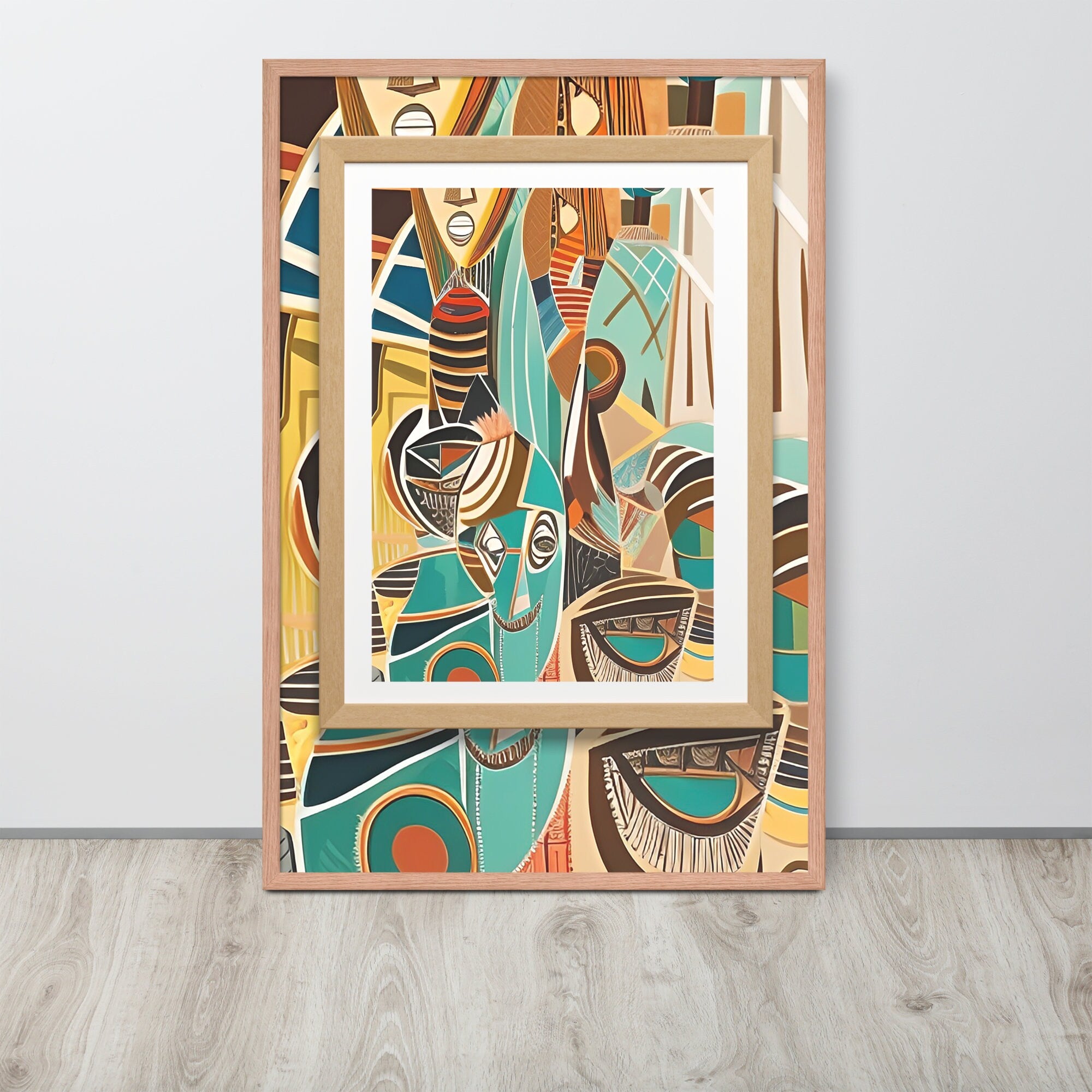 African Abstract Framed Canvas Print – Friendship