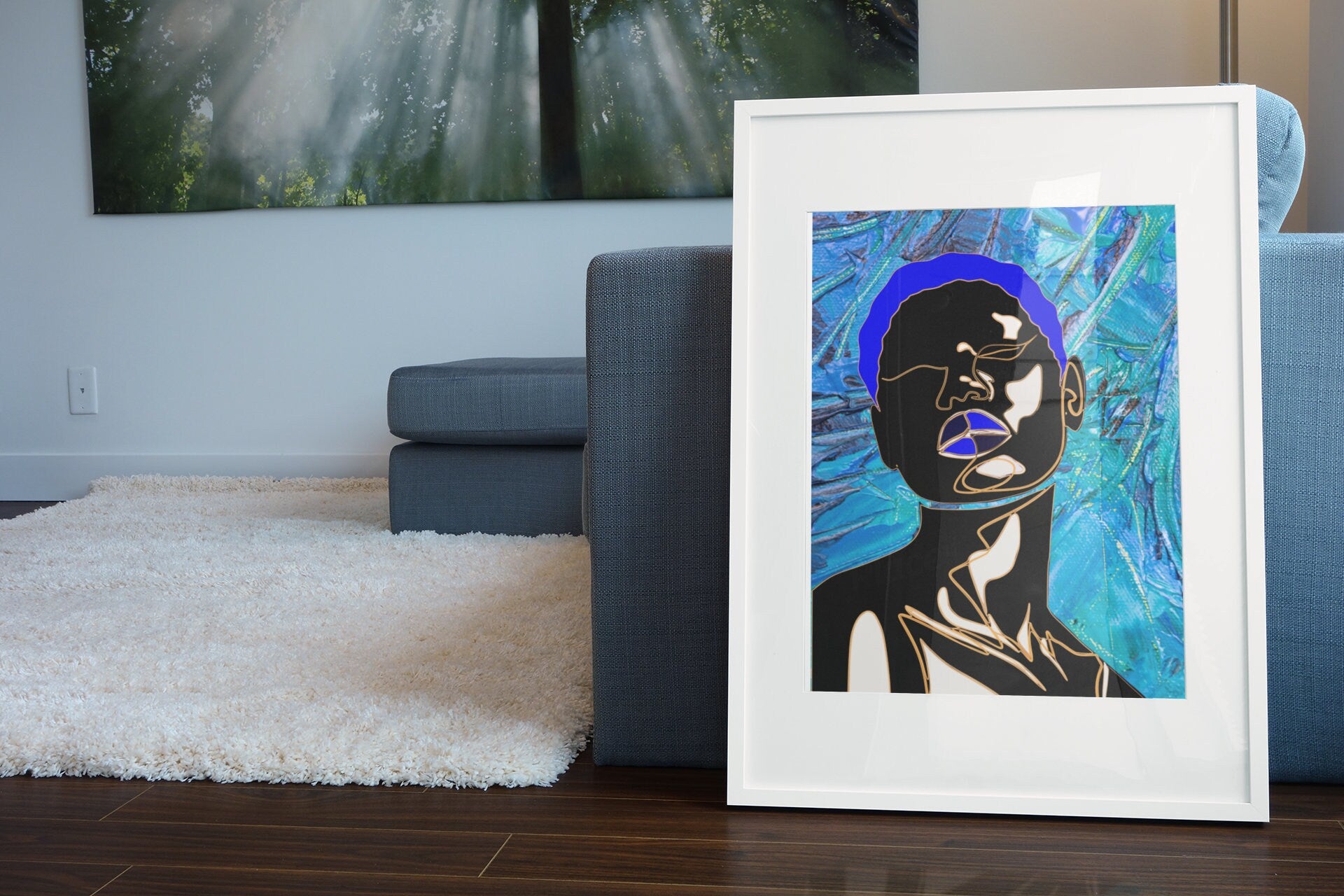 Melanin Beauty Series - “Olivia Blue”Digital Print