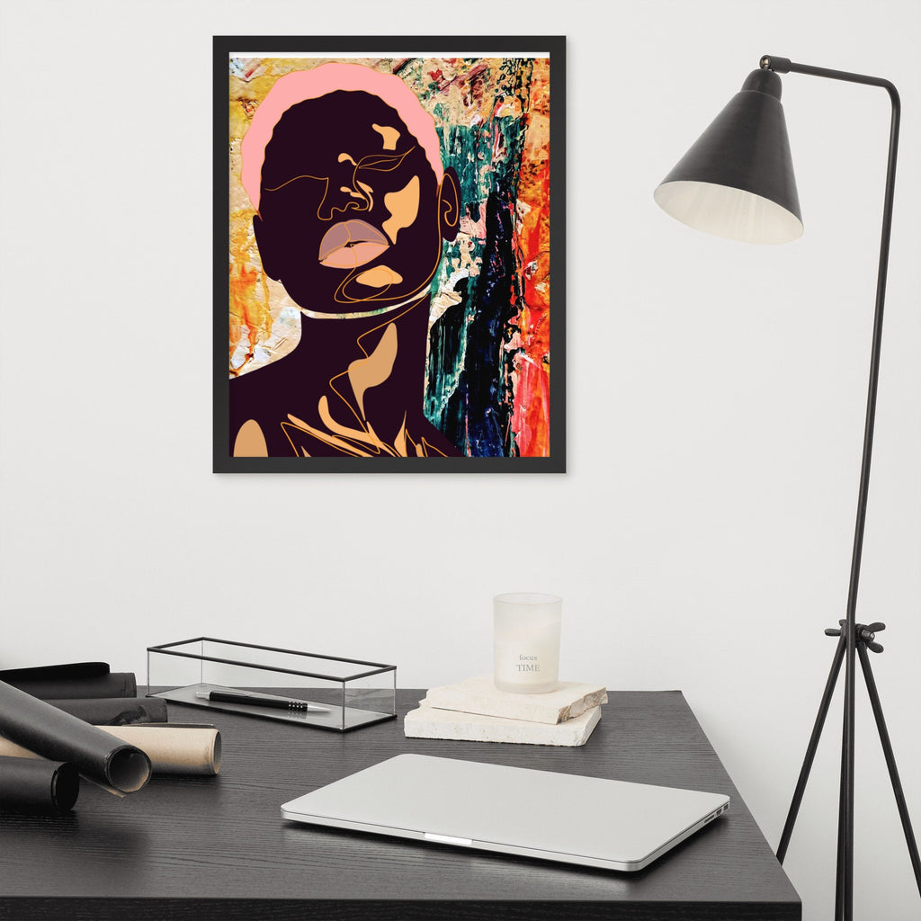 Melanin Beauty Series- Framed Art- Olivia Pink
