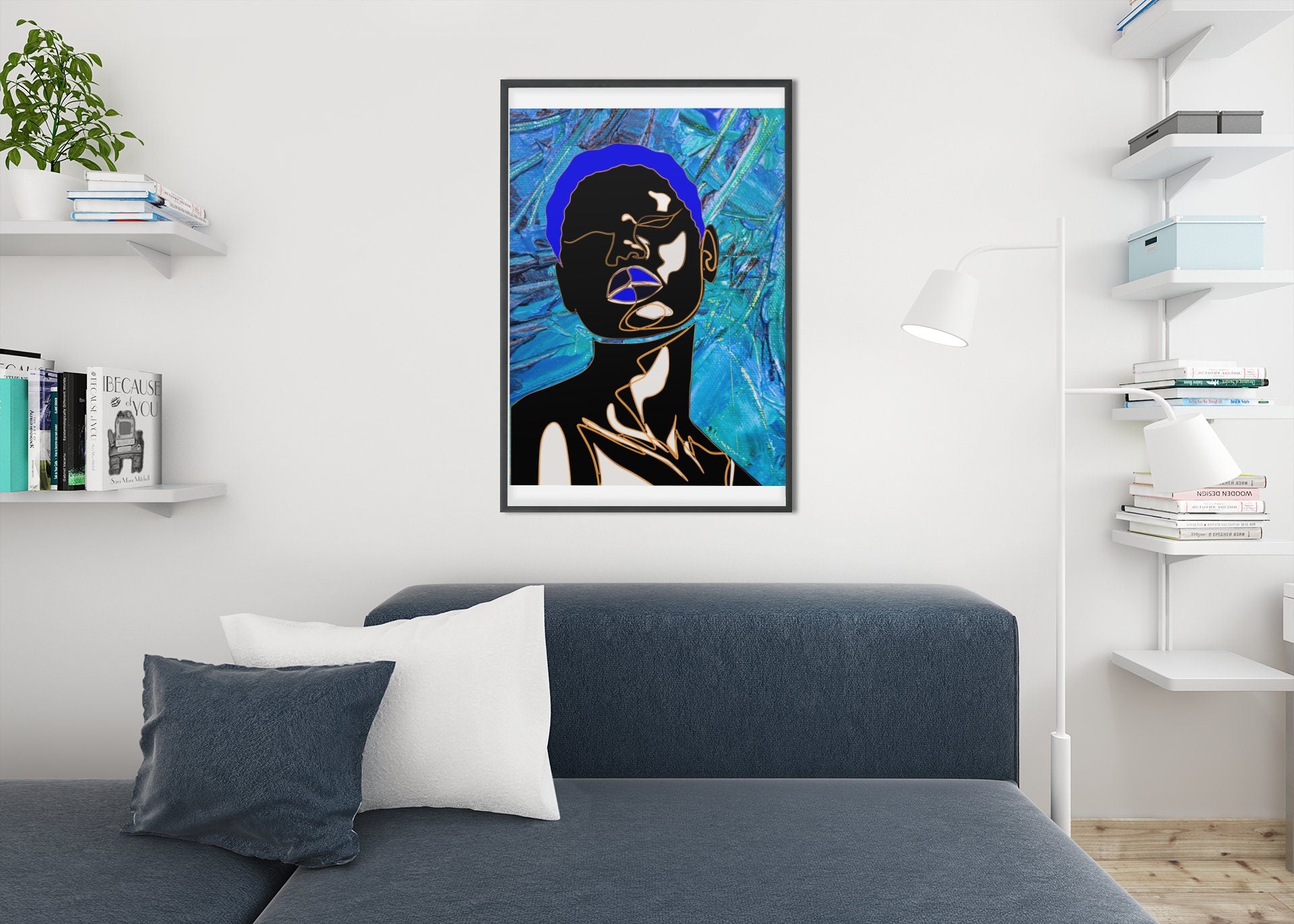 Melanin Beauty Series - “Olivia Blue”Digital Print