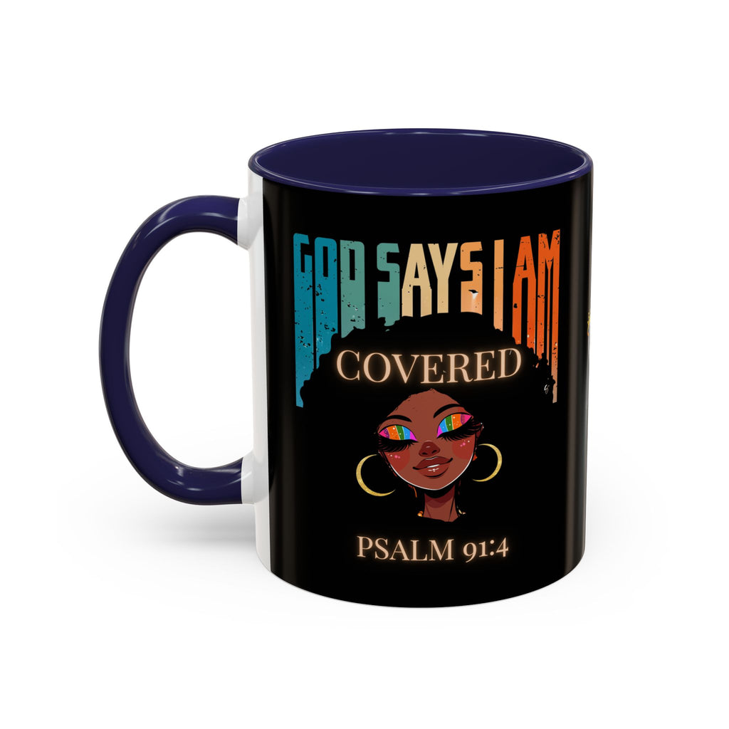 GOD SAYS I AM- Covered Coffee Mug (11, 15oz)