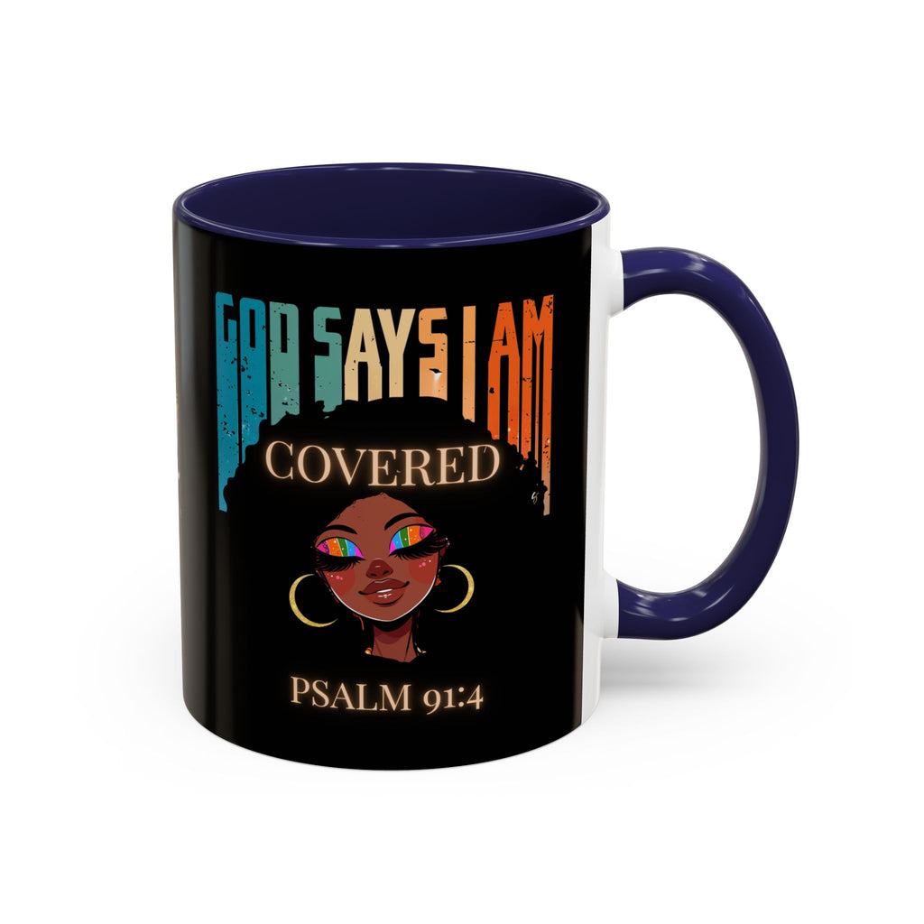 GOD SAYS I AM- Covered Coffee Mug (11, 15oz)