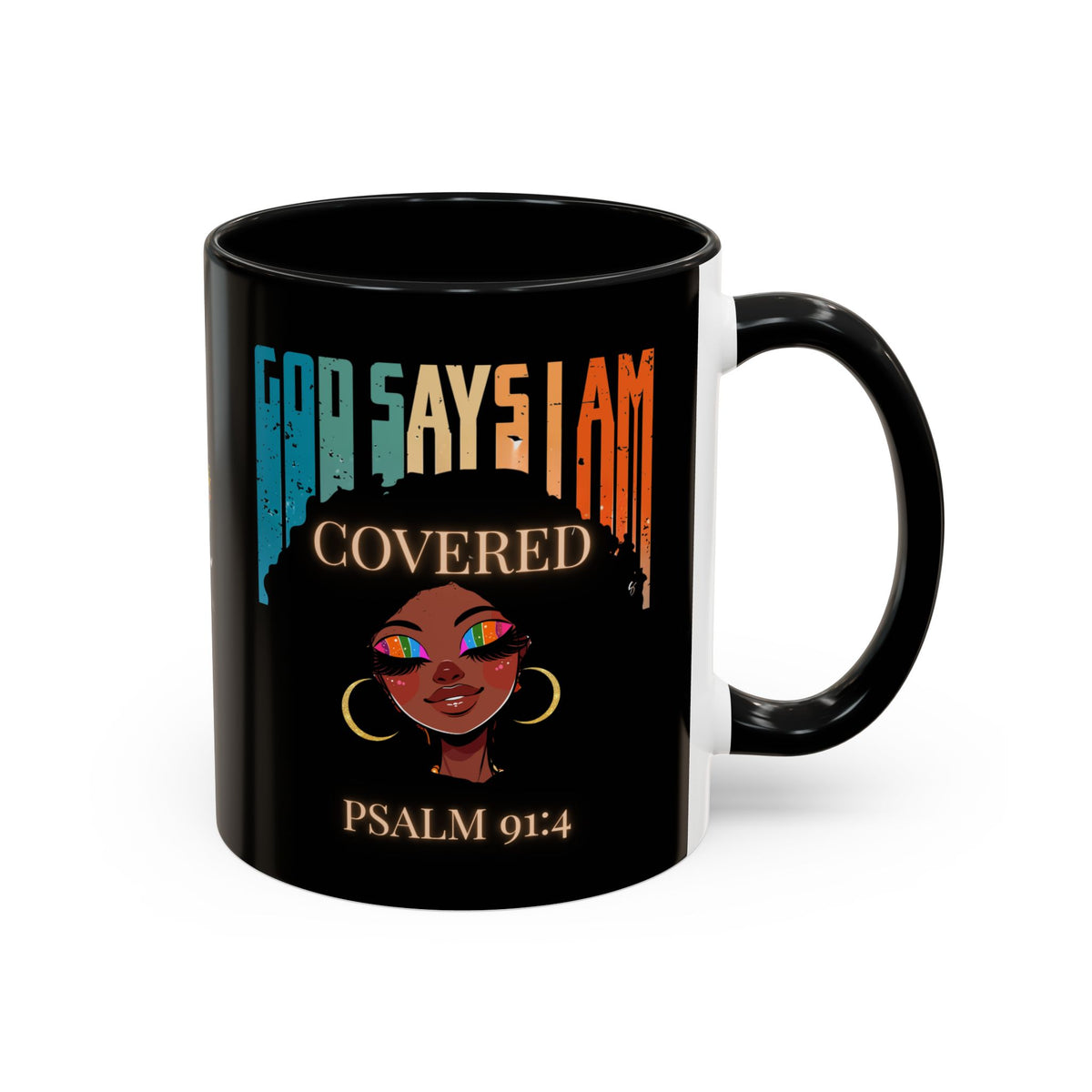GOD SAYS I AM- Covered Coffee Mug (11, 15oz)