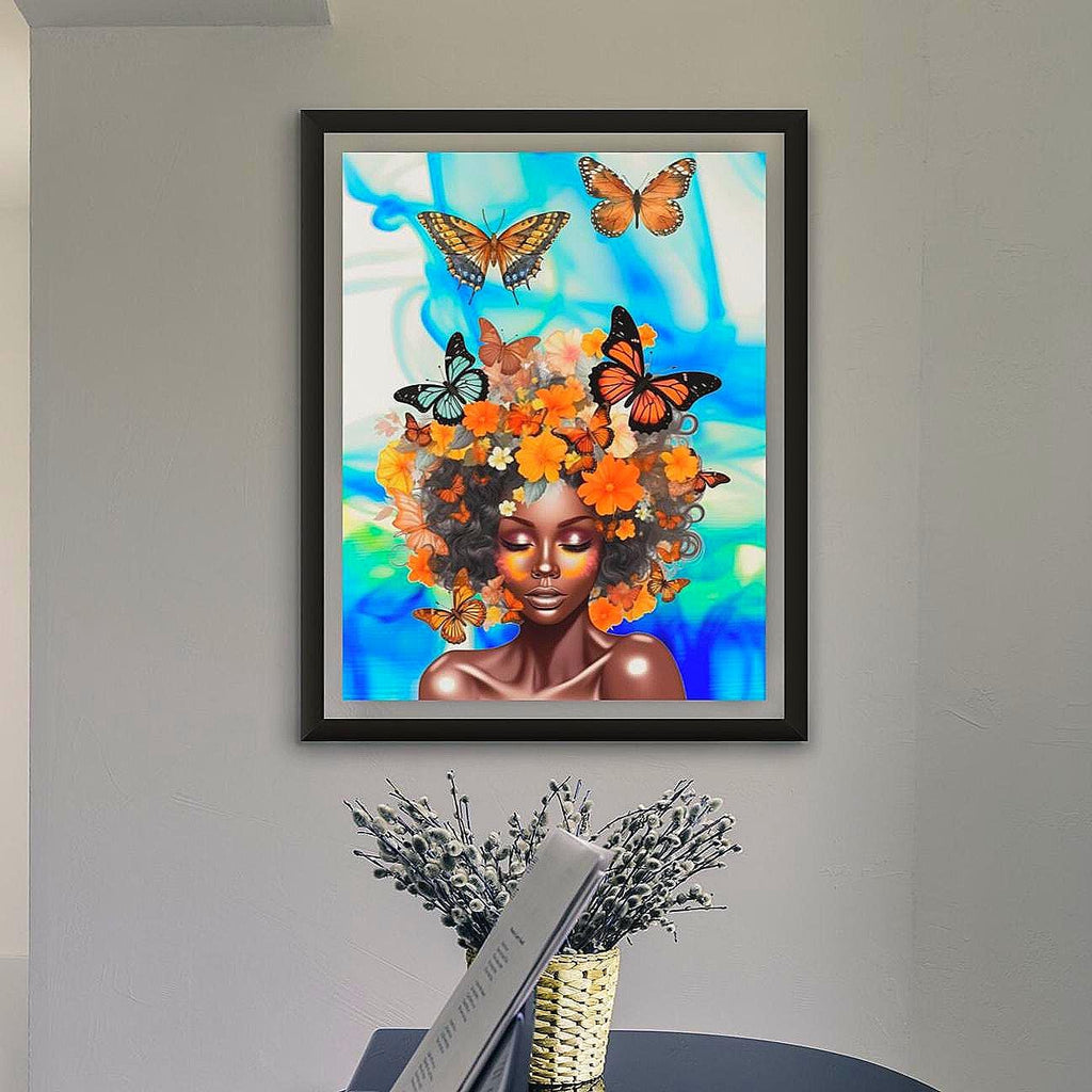 2pc Butterfly Afro Digital Art Set