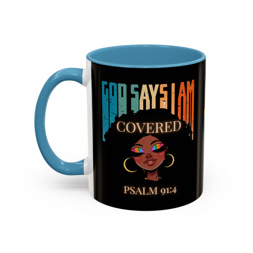 GOD SAYS I AM- Covered Coffee Mug (11, 15oz)