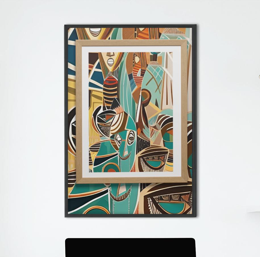 African Abstract Framed Canvas Print – Friendship