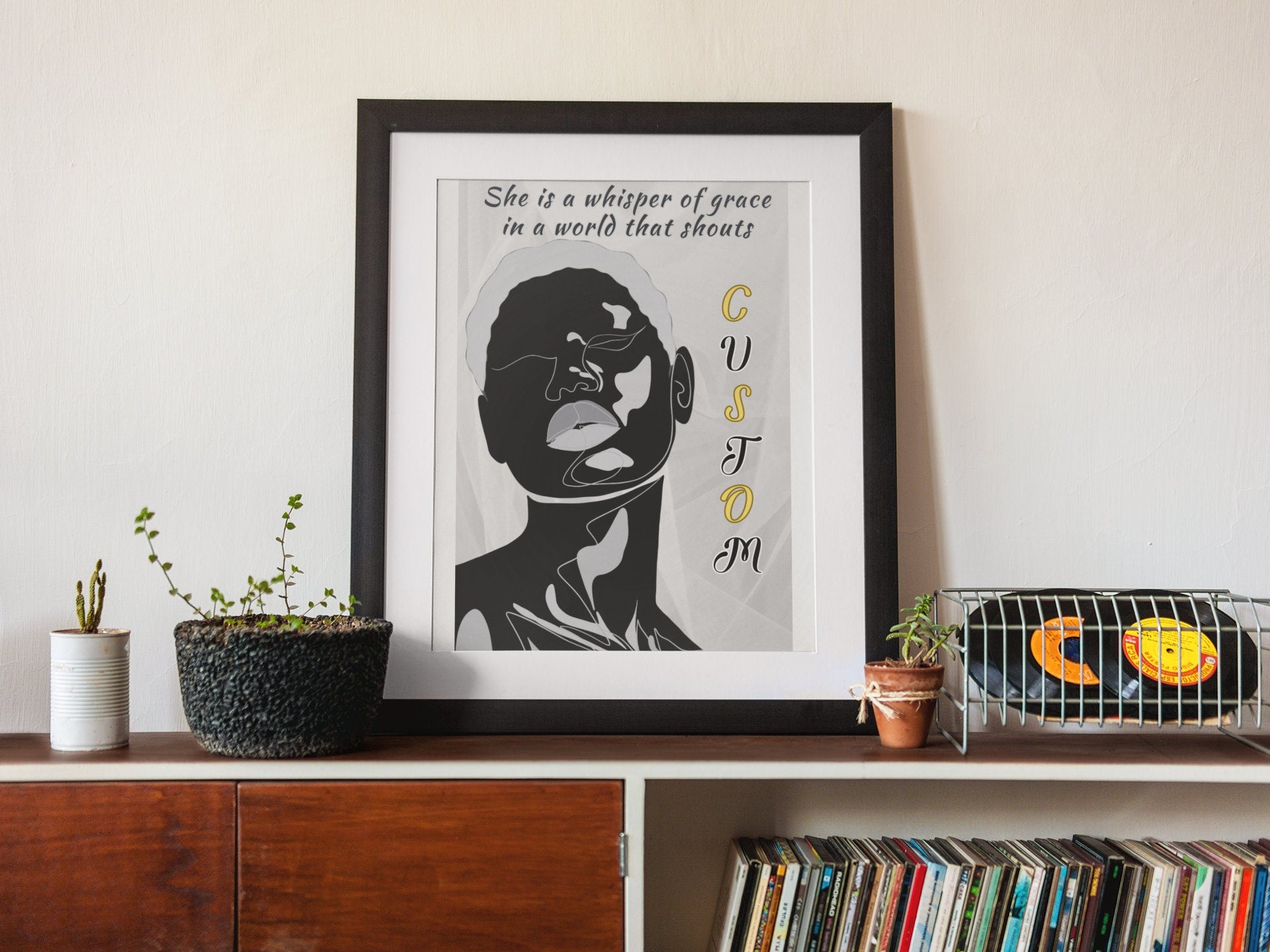 Melanin Beauty Series- “Olivia Monotone” Digital Print