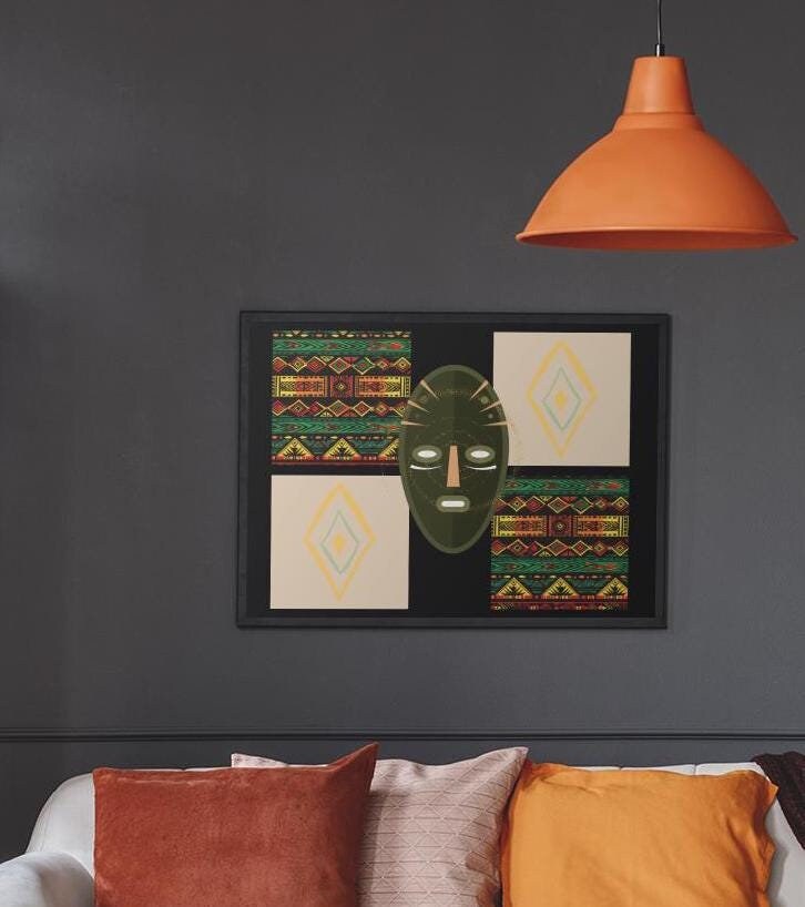 African Mask Matte Canvas Art