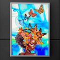 2pc Butterfly Afro Digital Art Set