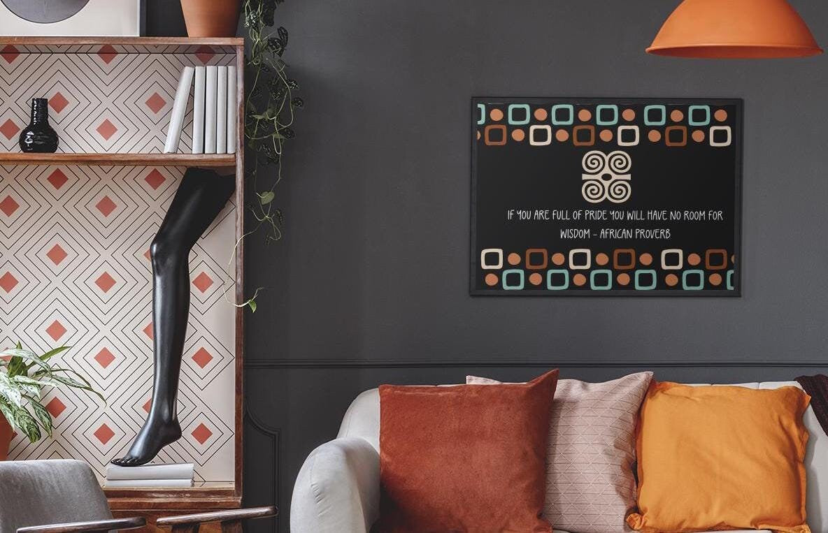 Dwennimmen Adinkra Symbol Matte Art Decor