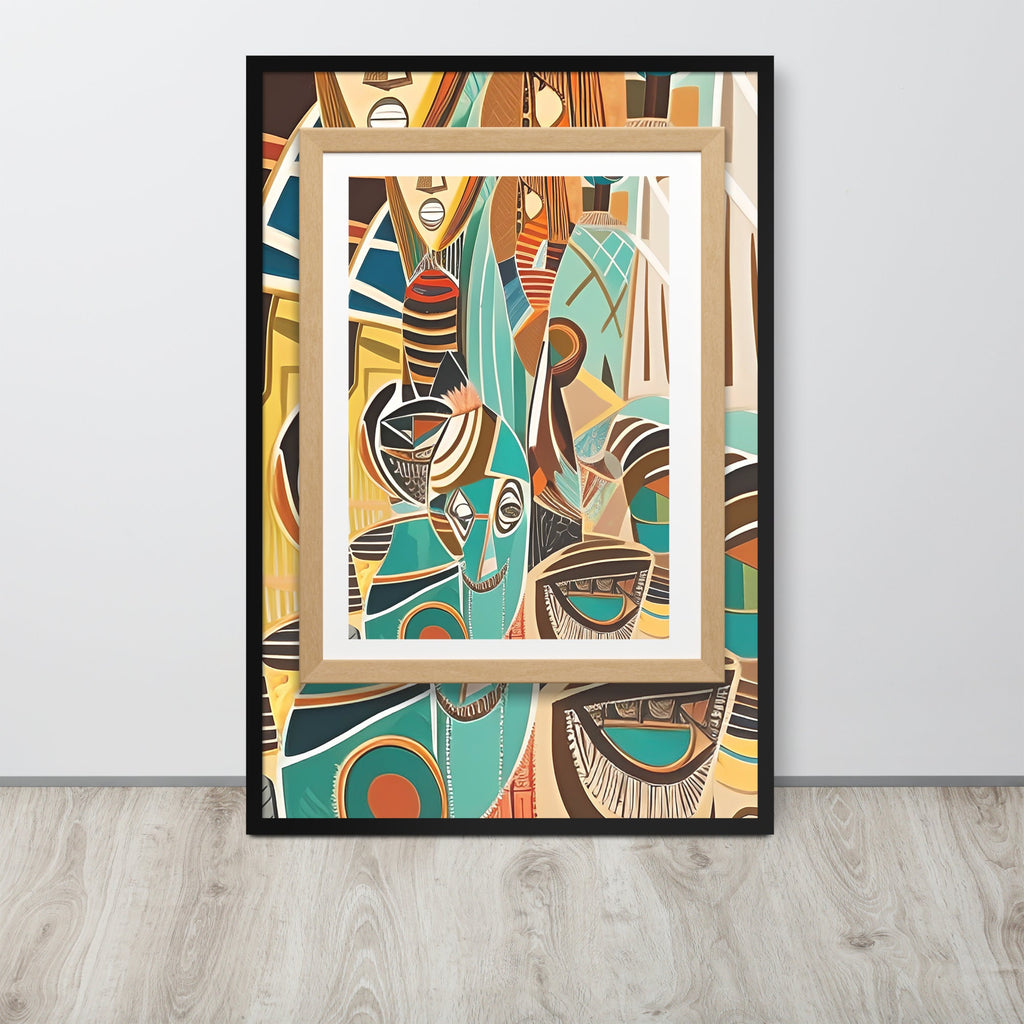 African Abstract Framed Canvas Print – Friendship