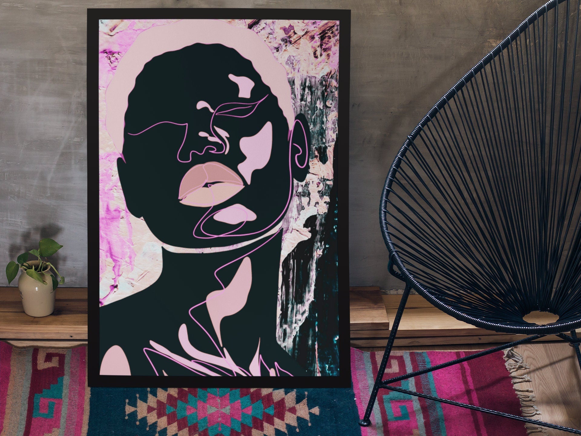 Melanin Beauty Series - “Olivia in Pink” Digital Art Print