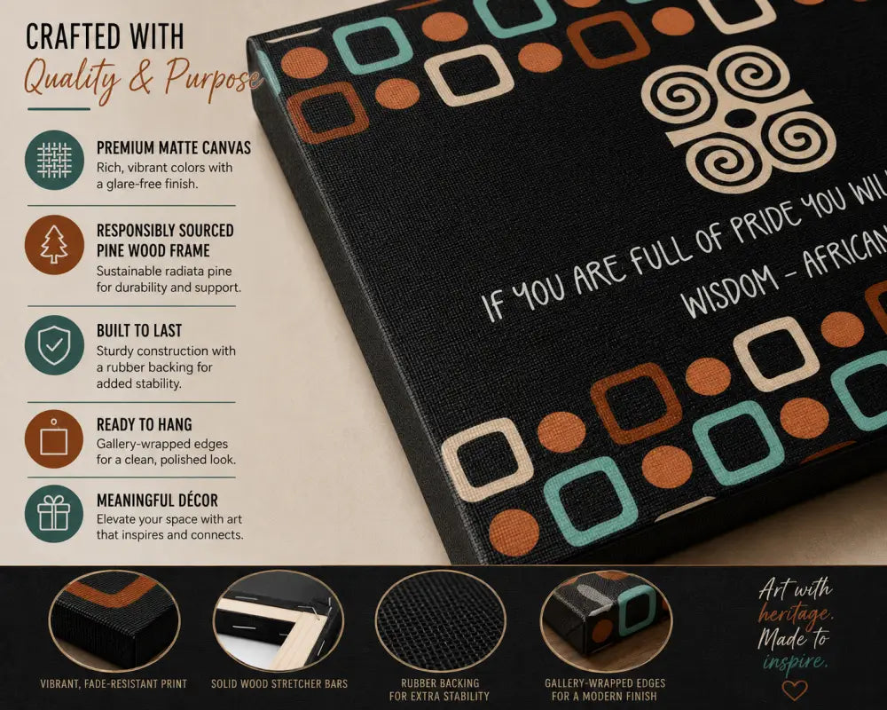 Dwennimmen premium matte canvas showing texture and gallery-wrapped construction
