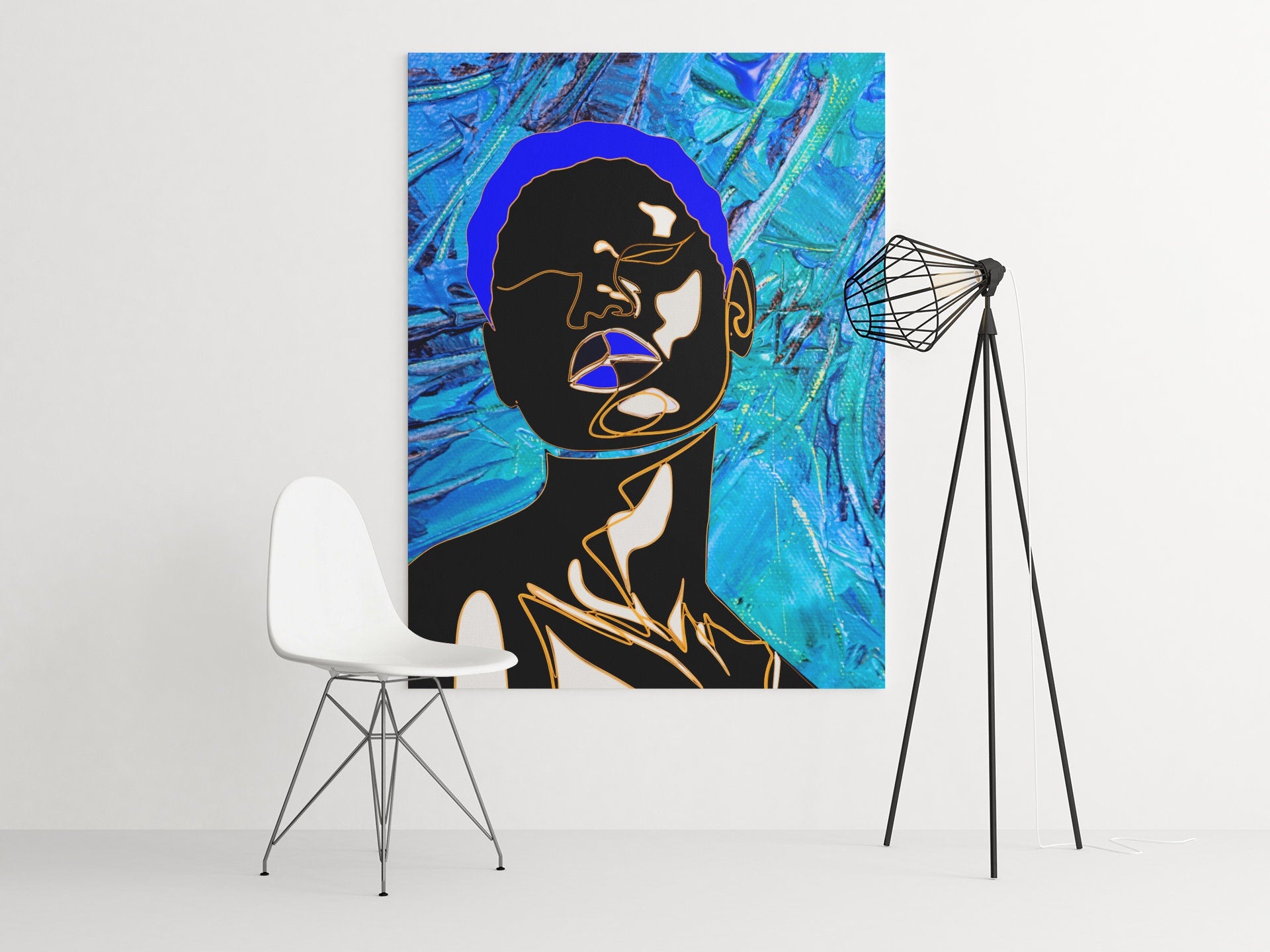Melanin Beauty Series - “Olivia Blue”Digital Print