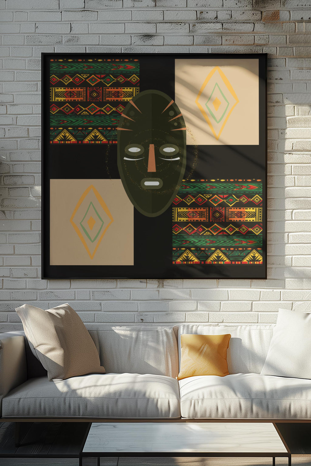 African Mask Matte Canvas Art