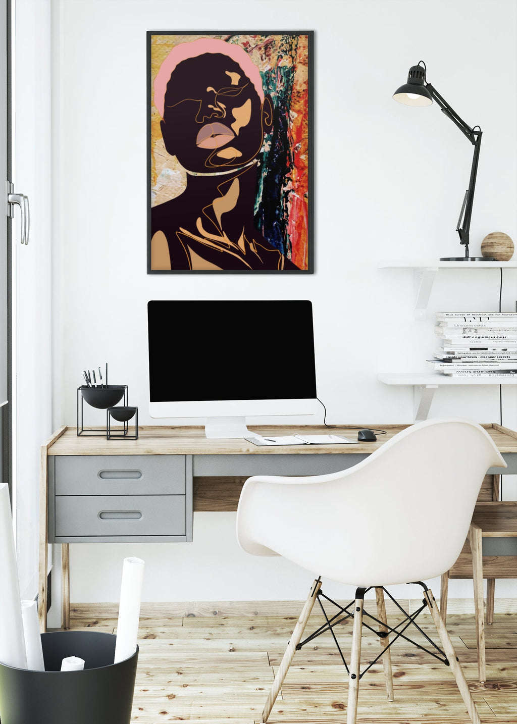 Melanin Beauty Series- Framed Art- Olivia Pink