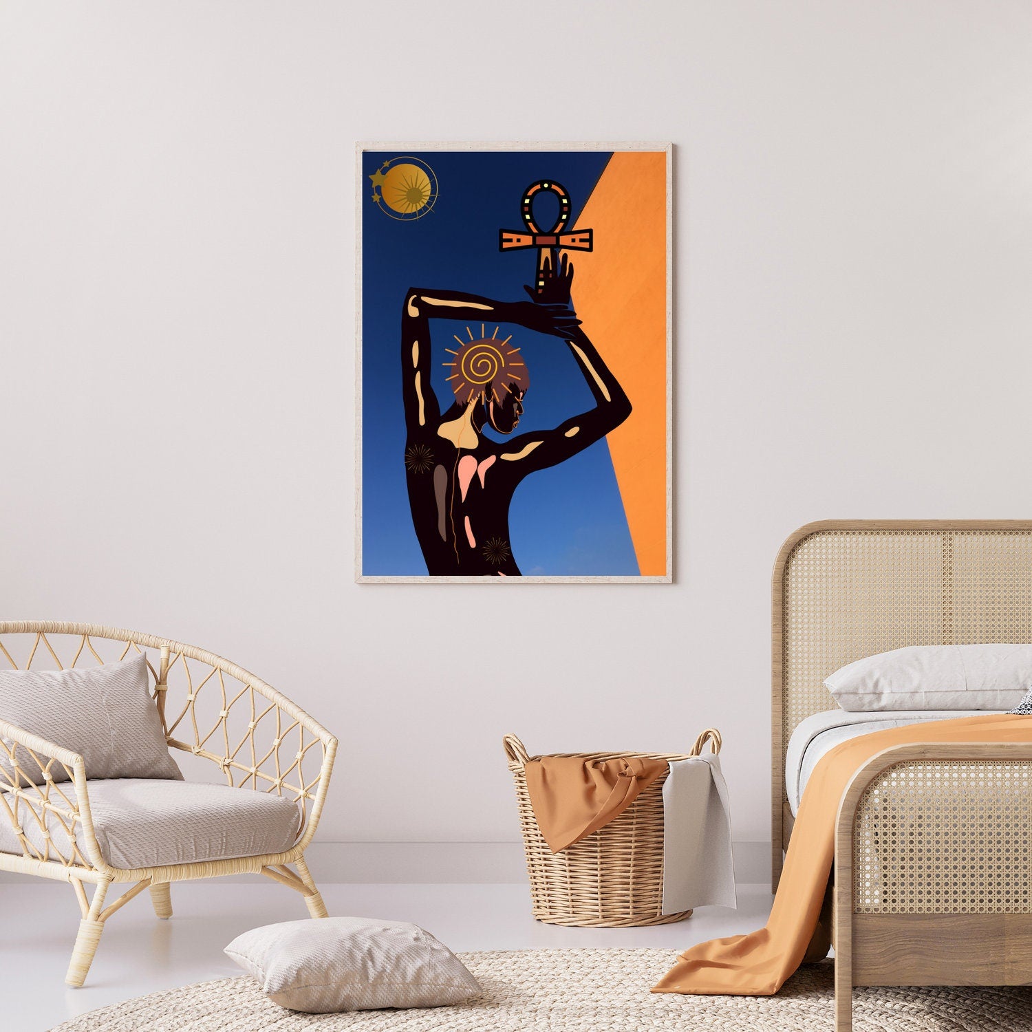 Black Woman Holding Ankh Digital Print