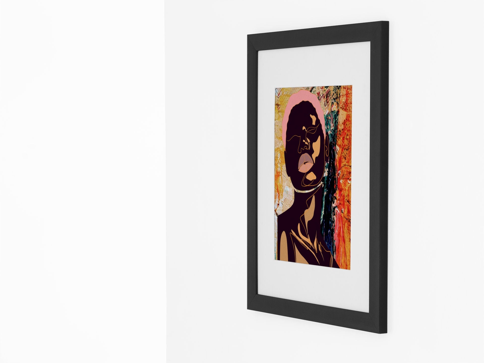 Melanin Beauty Series- Framed Art- Olivia Pink
